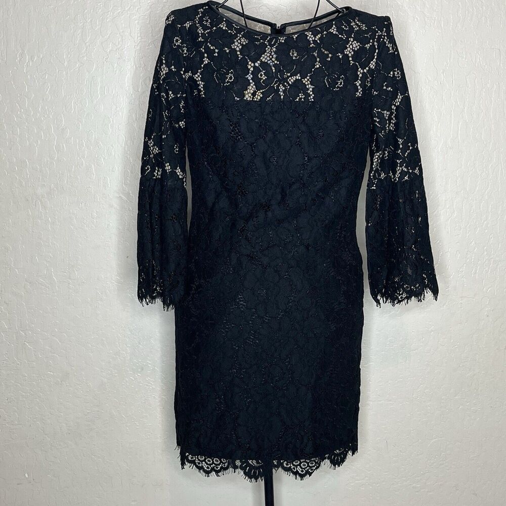 Lauren Ralph Lauren Black Casual 3/4 Lace Bell Sleeve Dress Women’s Size 6